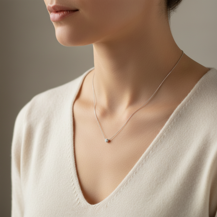 Lover's Tempo Solitaire Necklace - Silver