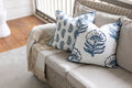 Mudpie Dianthus Print Cushion  M41601083D   Blue