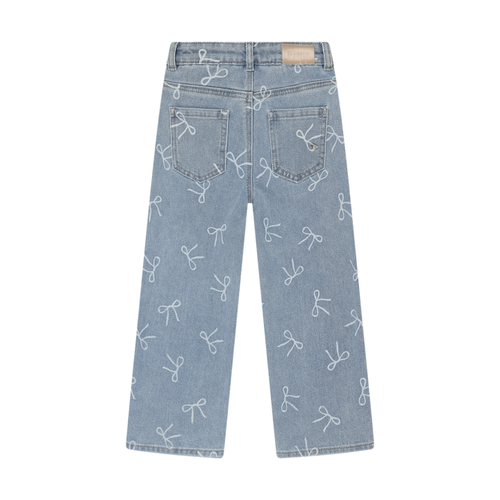 Daily 7 Girls Wide Fit Denim Pant With Bow Detail   930490-7460