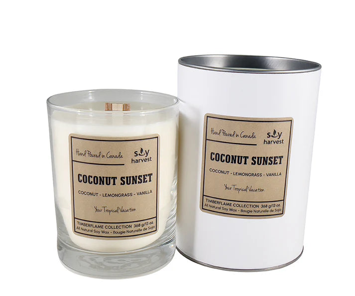 Soy Harvest Timberflame Candle - Coconut Sunset