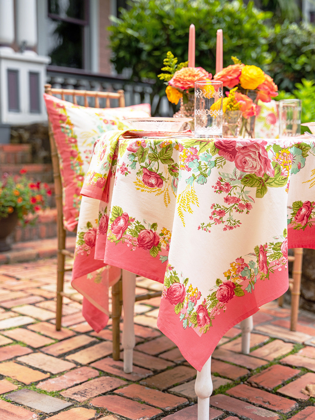 April Cornell Marion Coral Tablecloth