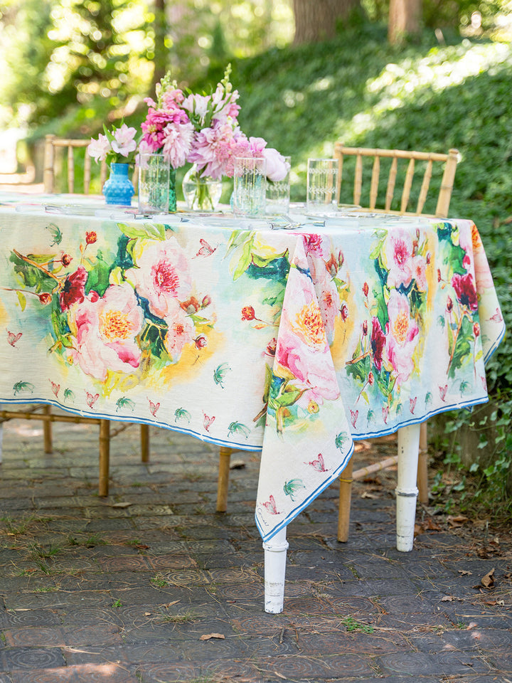 April Cornell Peony Watercolour Tablecloth