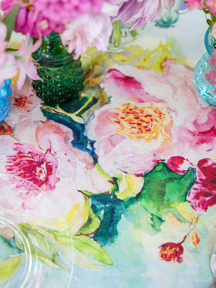 April Cornell Peony Watercolour Tablecloth