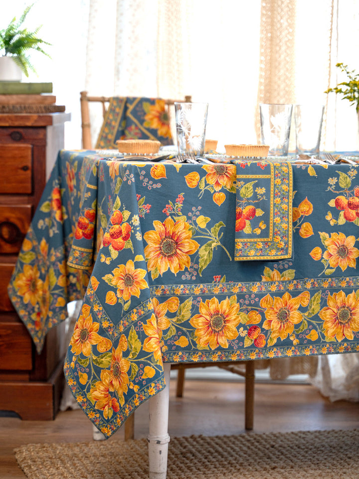 April Cornell Prairie Tablecloth - Teal