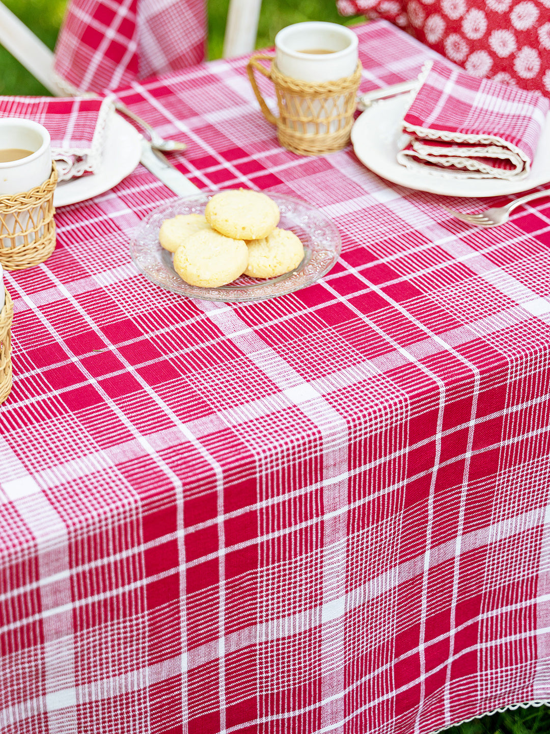 April Cornell Bar Harbor Plaid Red Collection*