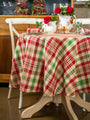 April Cornell Yuletide Plaid Round Tablecloth  70