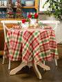 April Cornell Yuletide Plaid Round Tablecloth  70