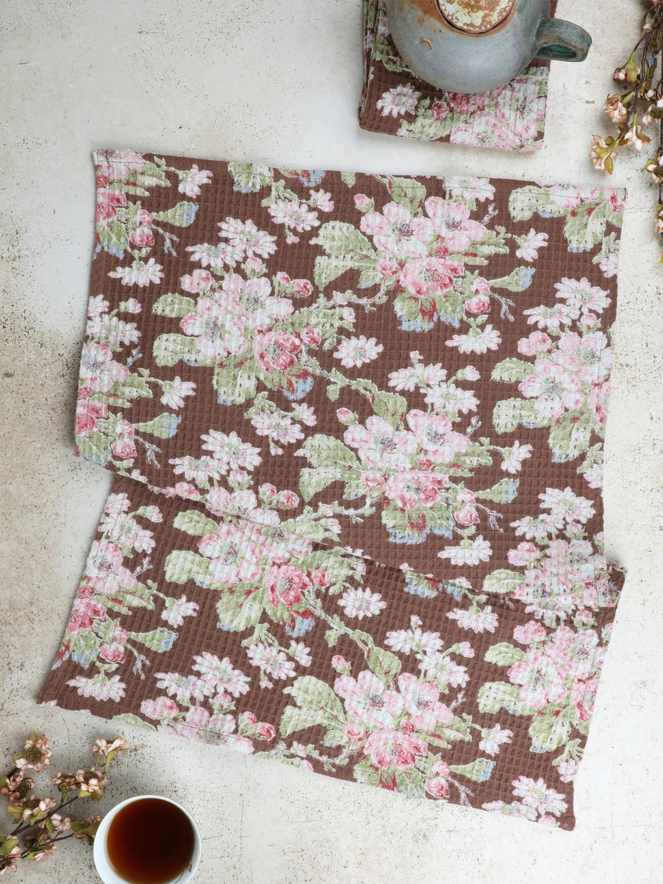 April Cornell Apple Blossom Nutmeg Tea Towel