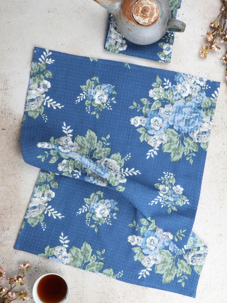 April Cornell Navy Coventry Tea Towel