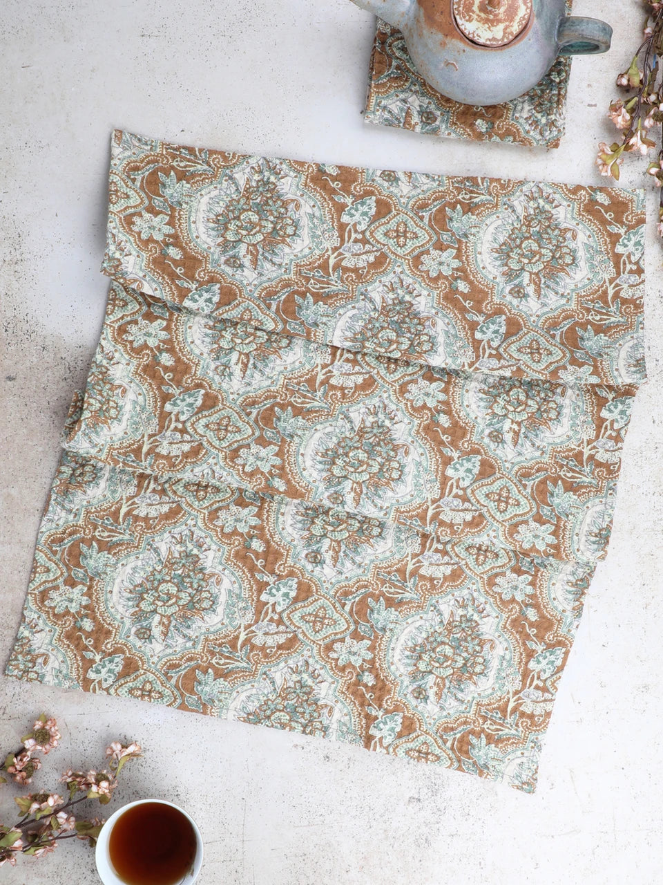 April Cornell Times Tapestry Tea Towel- Maple