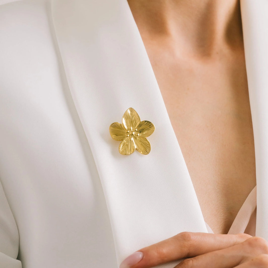 Lovers Tempo Textured Flower Brooch