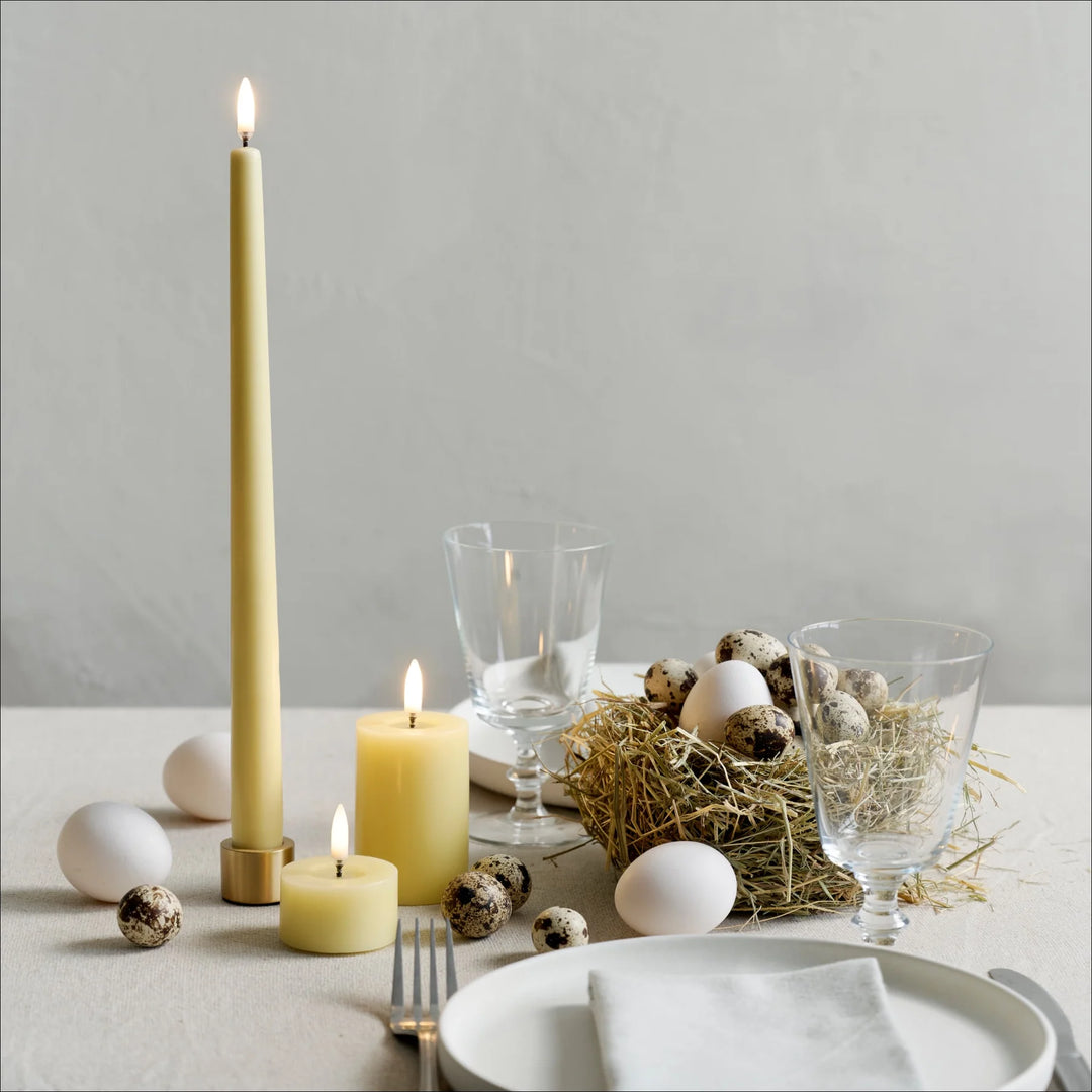 Uyuni Taper Candle Holder Set/2 Matte Brass