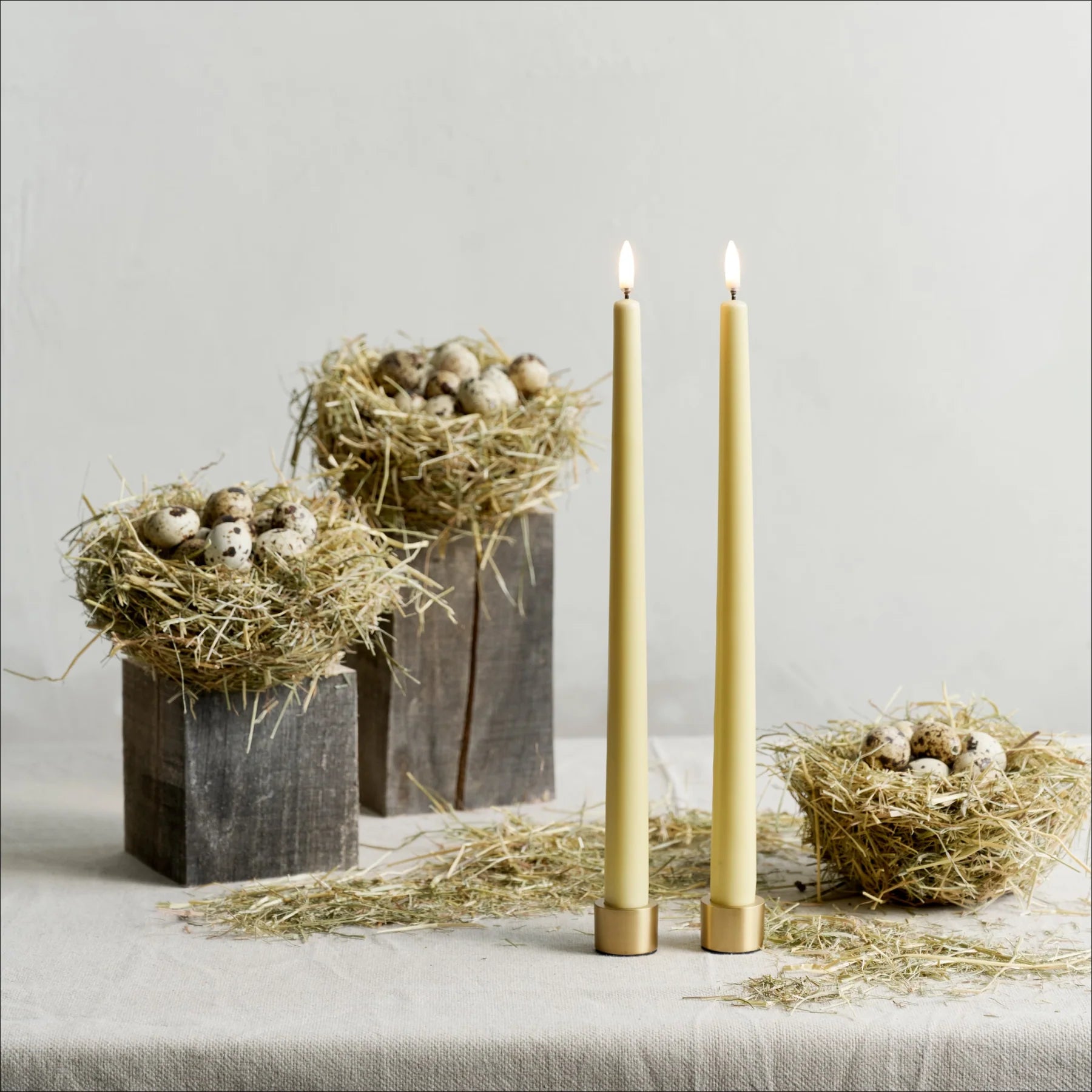 Uyuni Taper Candle Holder Set/2 Matte Brass