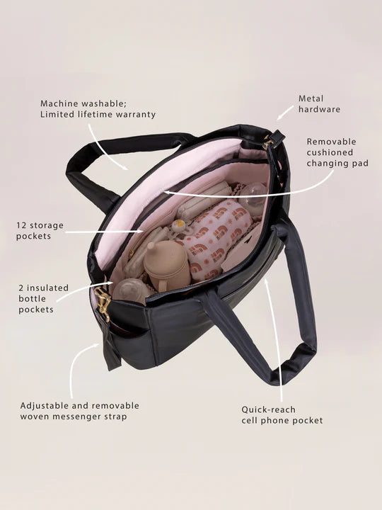 JuJuBe Utility-Strap Tote Diaper Bag  -  Black