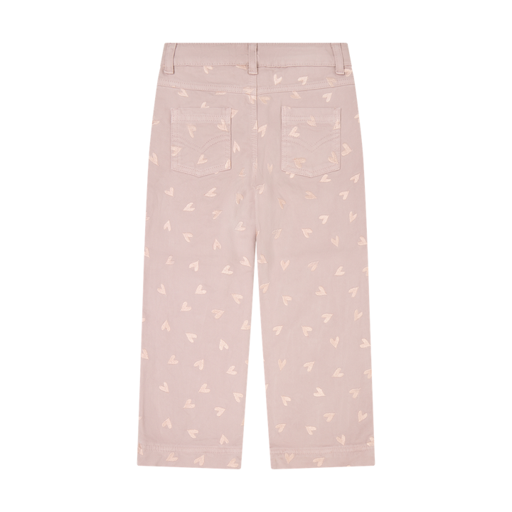 Minymo Girls Twill Pants With Embroidered Hearts   124448-6510