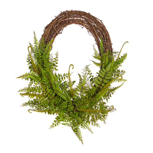 Raz 28" Oval Mixed Fern Wreath  W4102231