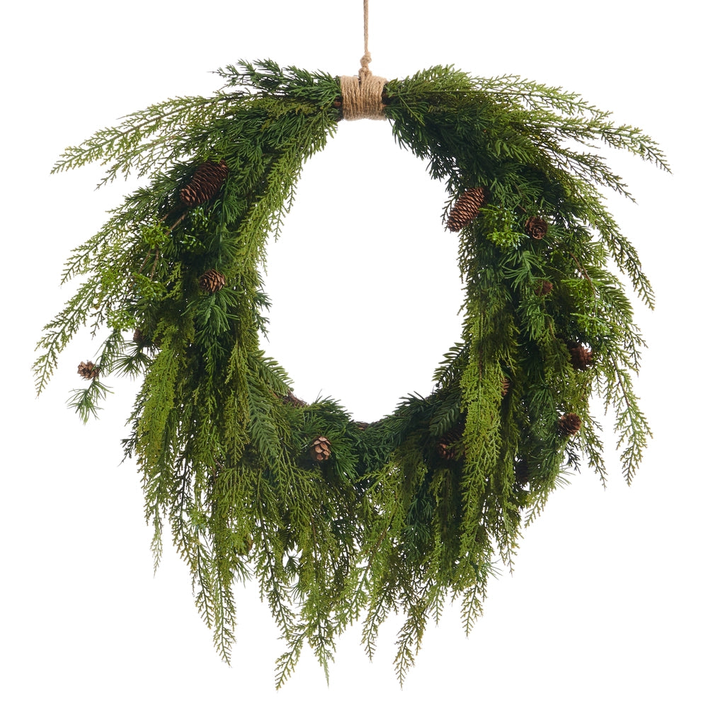 Raz 27" Cedar & Mini Pincone Wreath