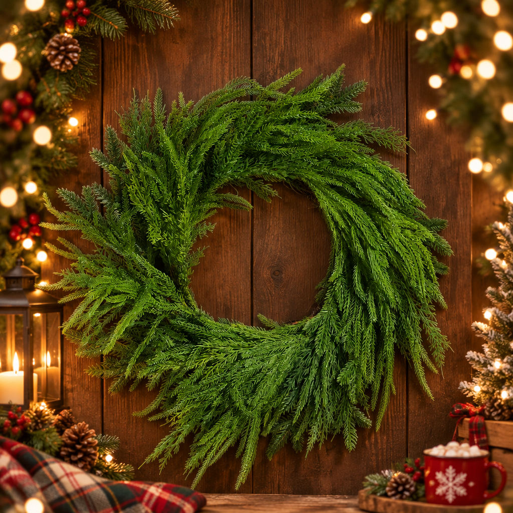 Raz 24" Mixed Cedar Wreath  W4511742