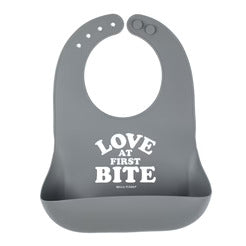 Bella Tunno Wonder Bib  Love At First Bite  Shadow Grey