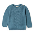Wilson & Frenchy Baby Boy Cable Knit Sweater  WF2384  Bluestone
