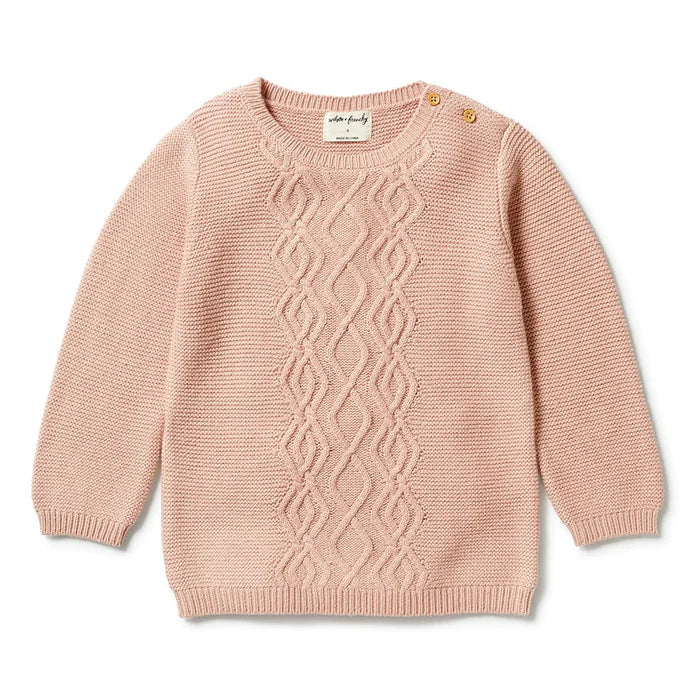 Wilson & Frenchy Baby Girl Cable Knit Sweater  WF2384  Rose