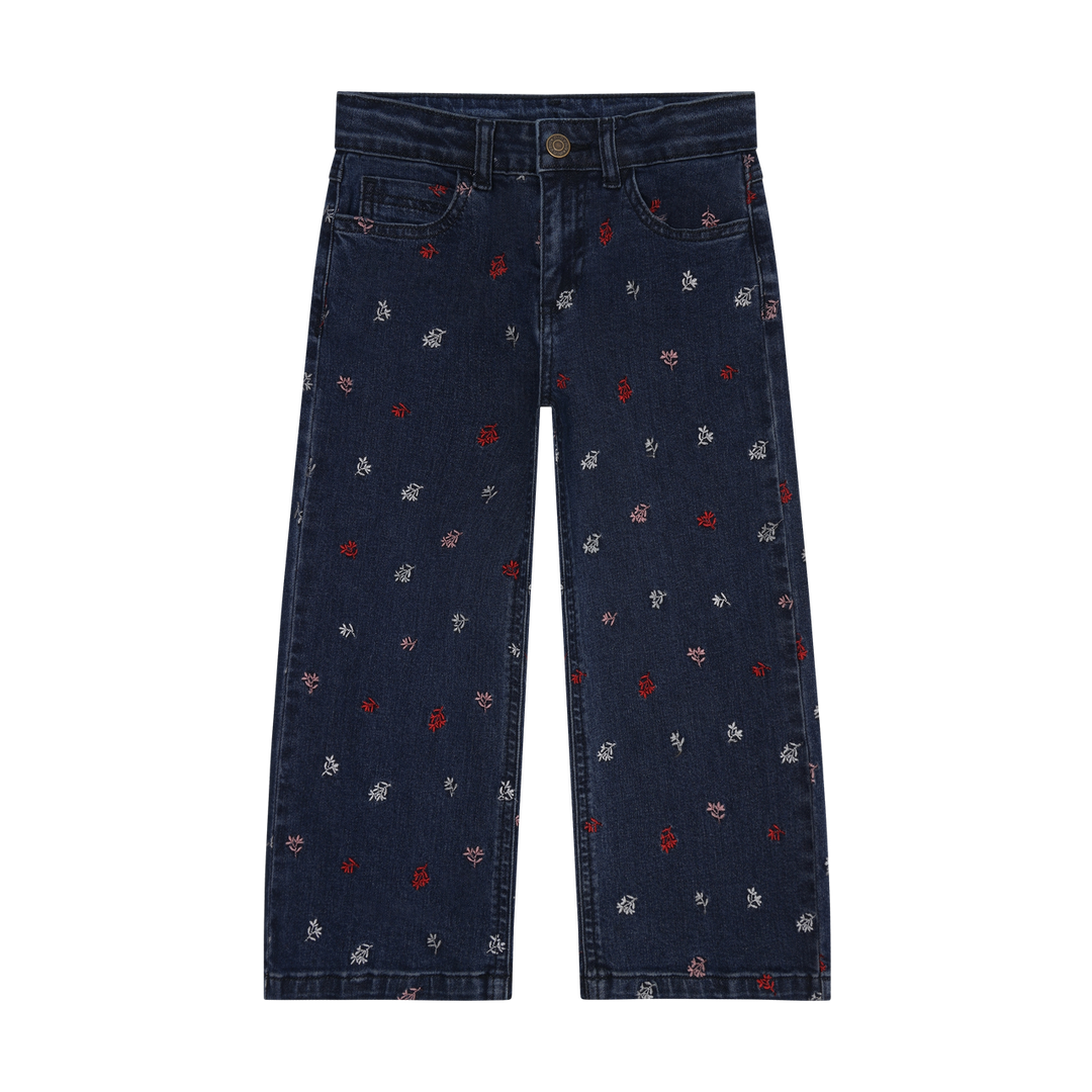 Minymo Girls Denim Embroidered Pants   124419-7023