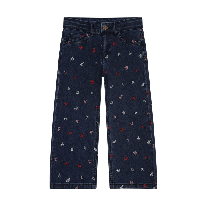 Minymo Girls Denim Embroidered Pants   124419-7023