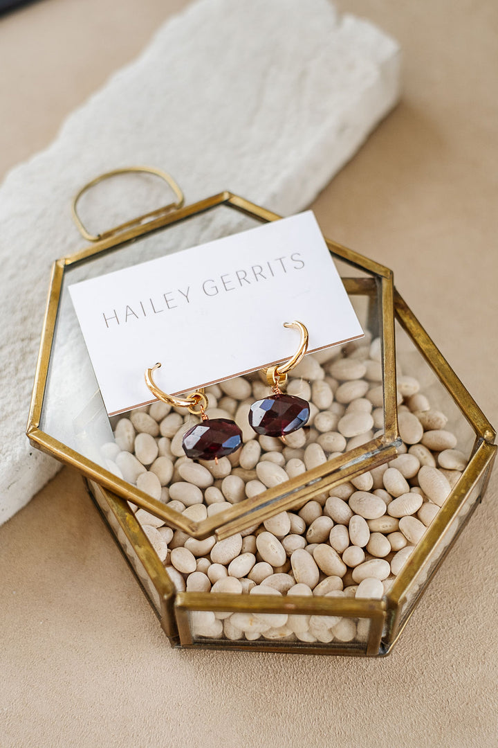 Hailey Gerrits Drake Hoop Earring - Garnet