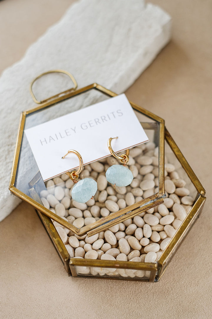Hailey Gerrits Drake Hoop Earring - Aquamarine