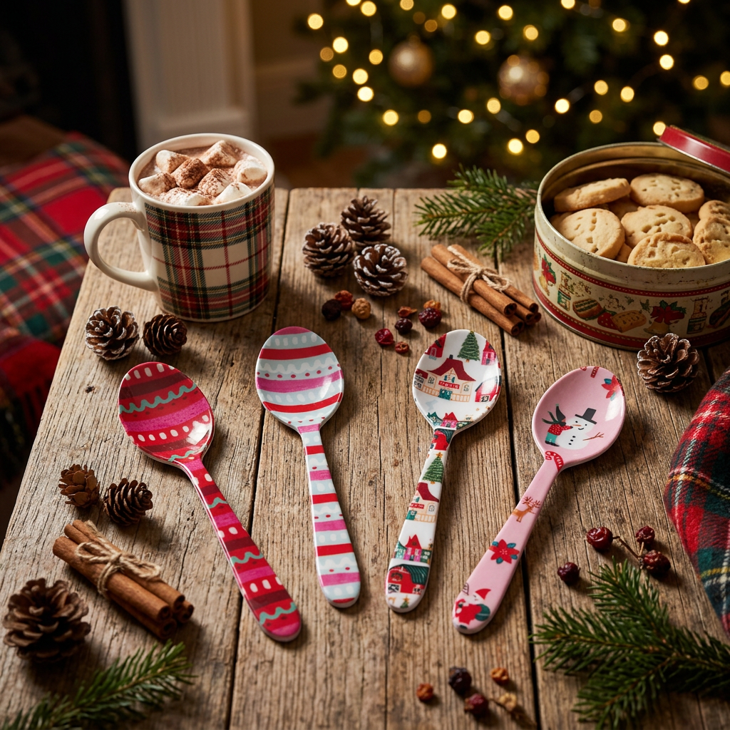 Creative Coop Enamaled Holiday Spoons XS7871