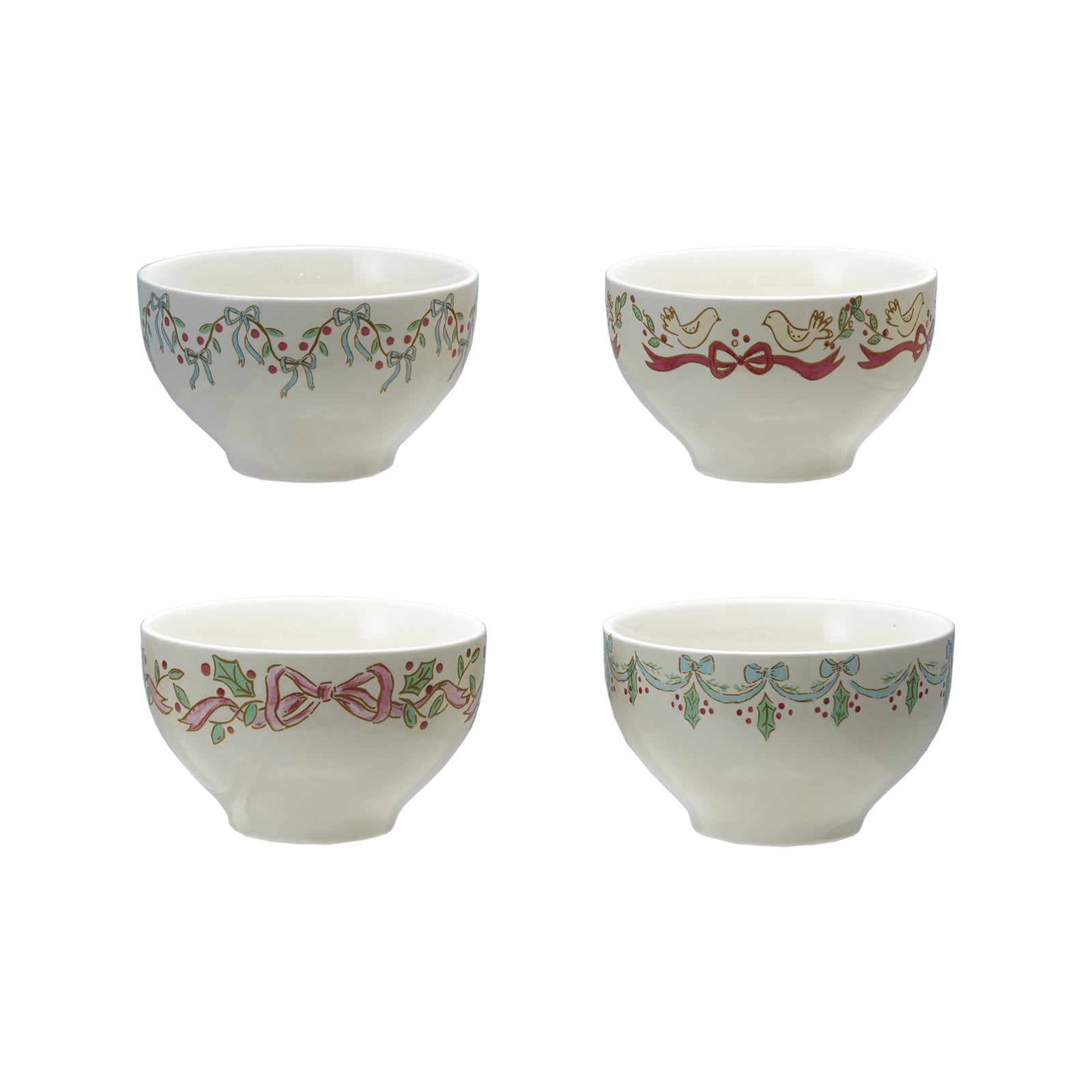 Creative Coop Holiday Bowl with Bow XS8493