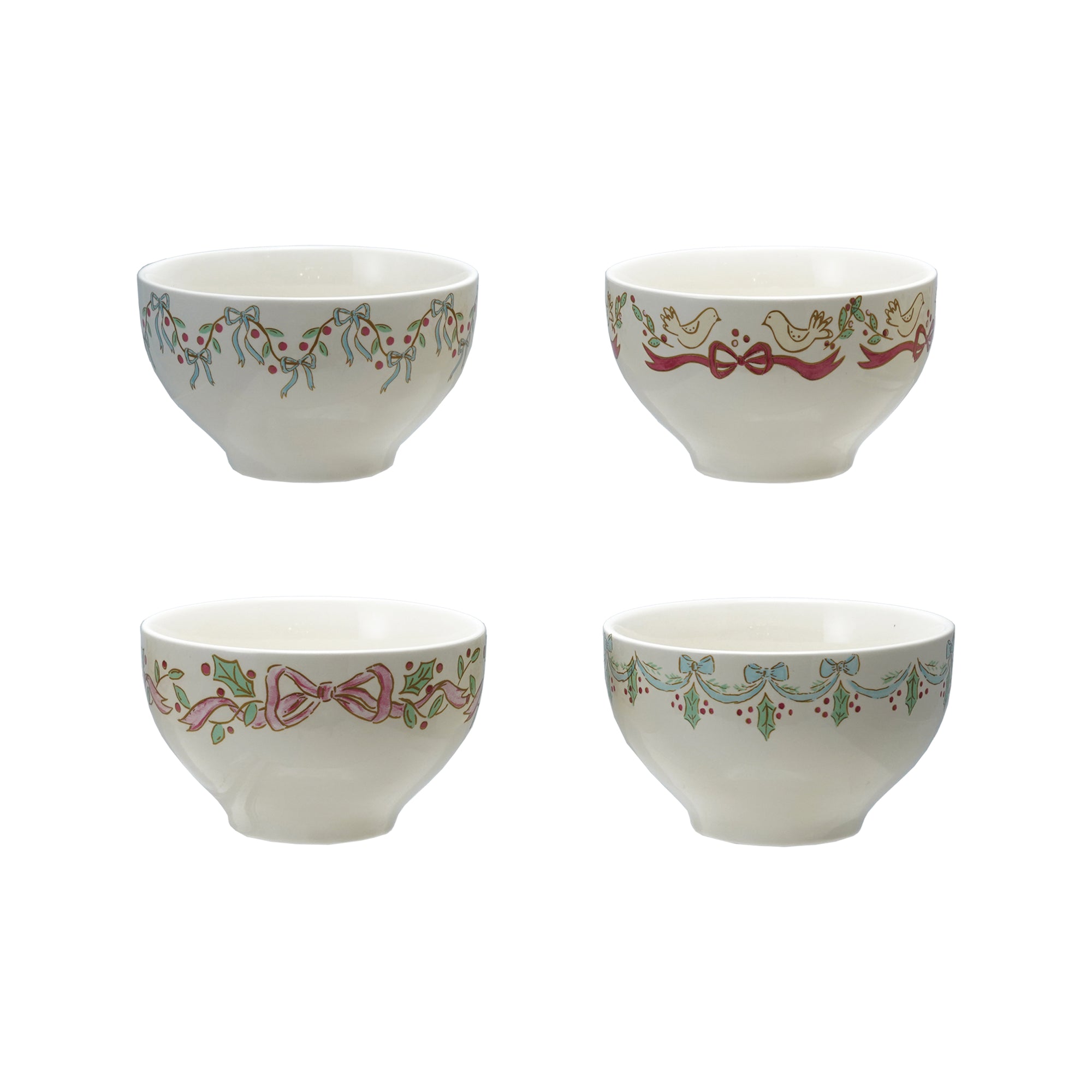 Creative Coop Holiday Bowl with Bow XS8493