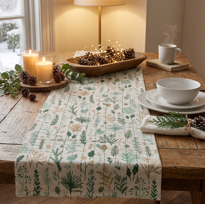 Creative Coop Botanical Table Runner XS9147