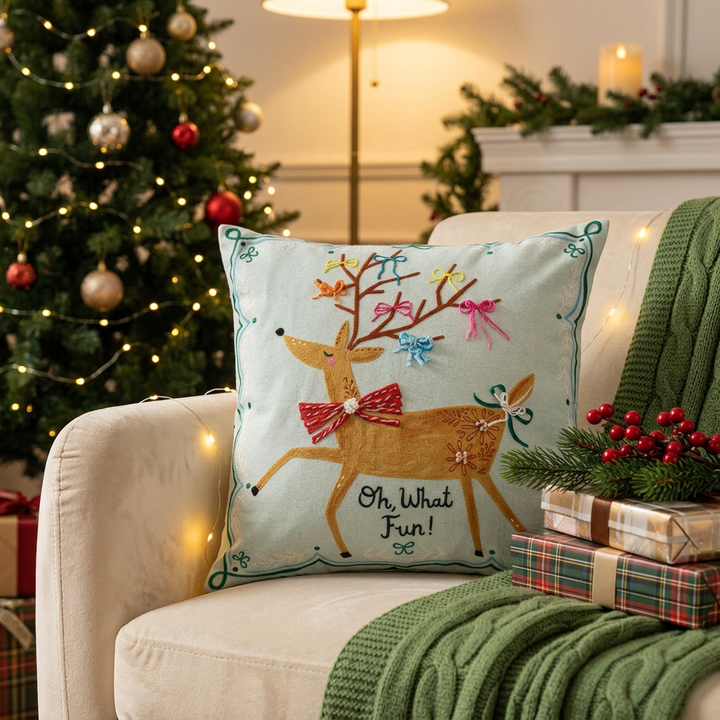 Creative Coop Reindeer Cushion XT1353