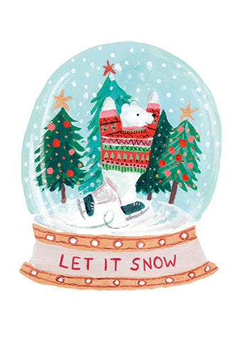 Art Press Christmas Card  -  Bear Snow Globe  XZZ5159*