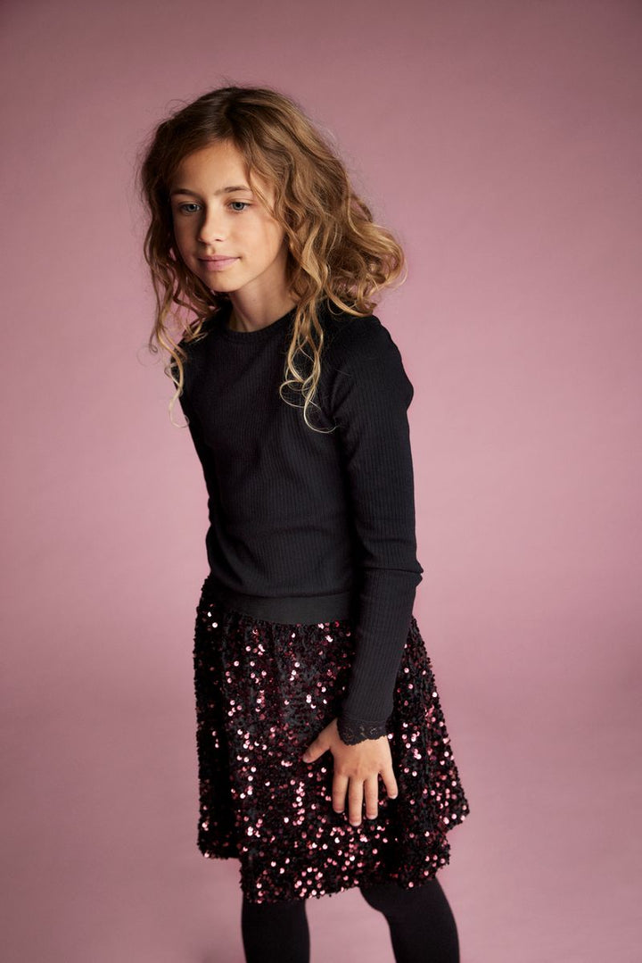 Creamie Girls Velour Skirt with Sequins  823020-4031  Black/Red