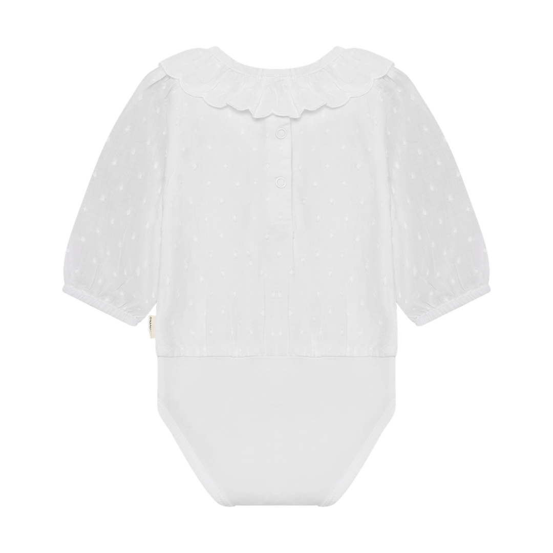 Minymo Baby Girl Bodysuit With Lace Collar   114382-1450