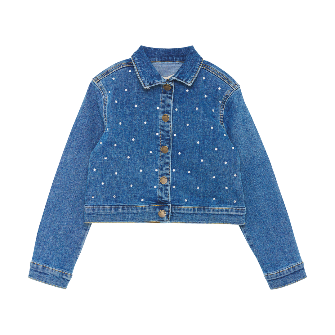 Creamie Girls Denim Jacket With Rhinestones   823166-7770