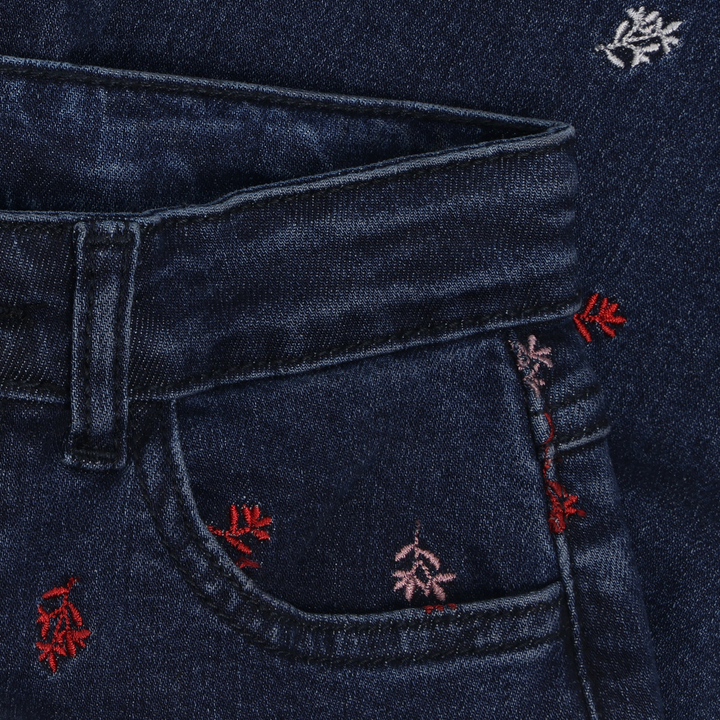 Minymo Girls Denim Embroidered Pants   124419-7023