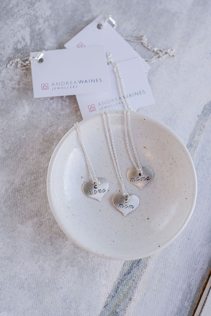 Andrea Waines Scripted Heart Necklace  N254