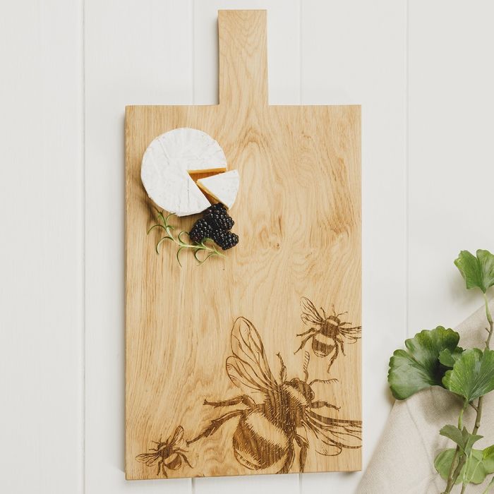 Selbrae Large Oak Serving Paddle  -  Bee