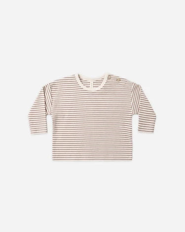 Quincy Mae Baby Long Sleeve Tee Cocoa Microscope   QM581DOOW