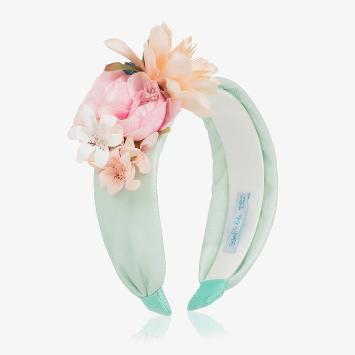 Abel & Lula Girls Floral Headband   5448-71   Aloe