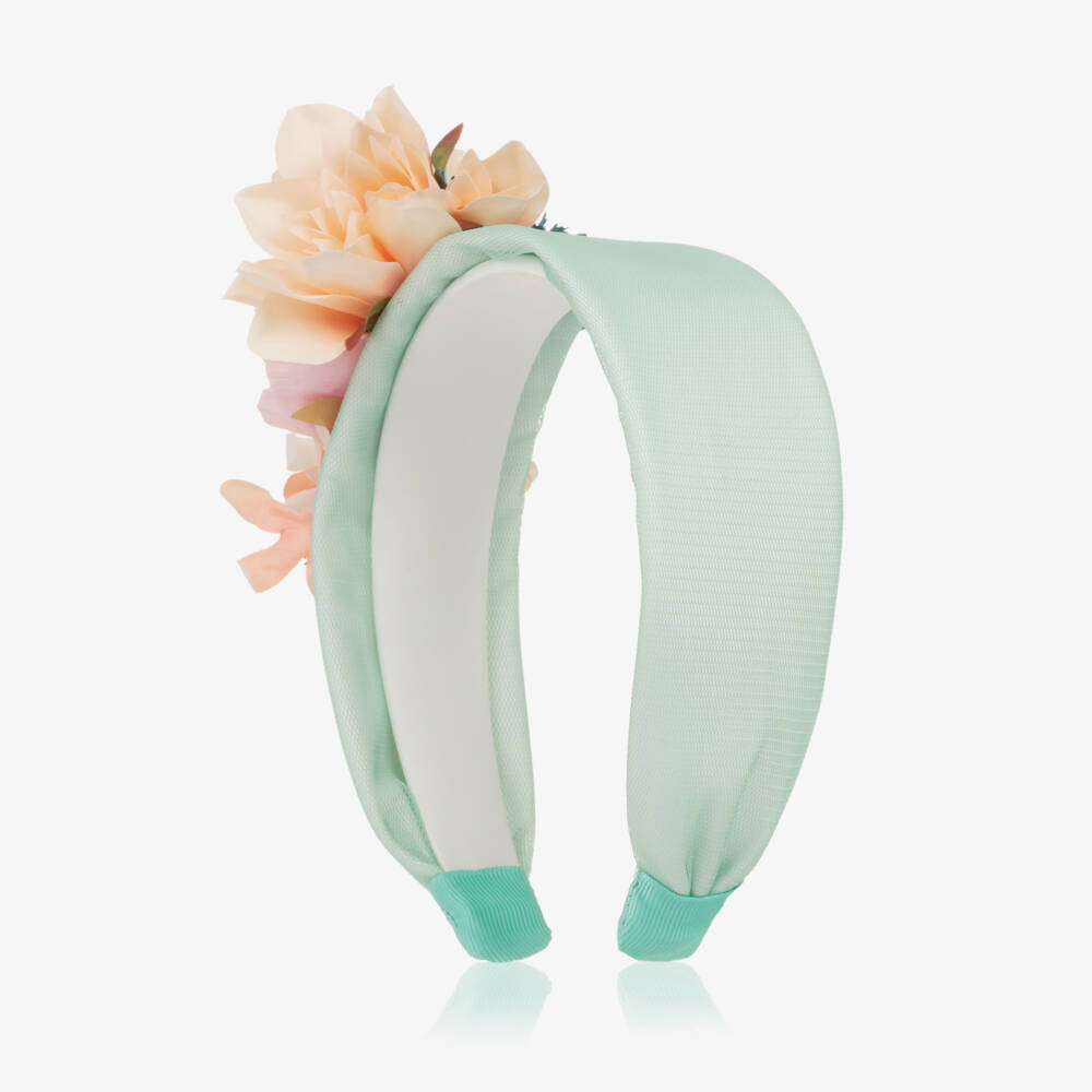 Abel & Lula Girls Floral Headband   5448-71   Aloe
