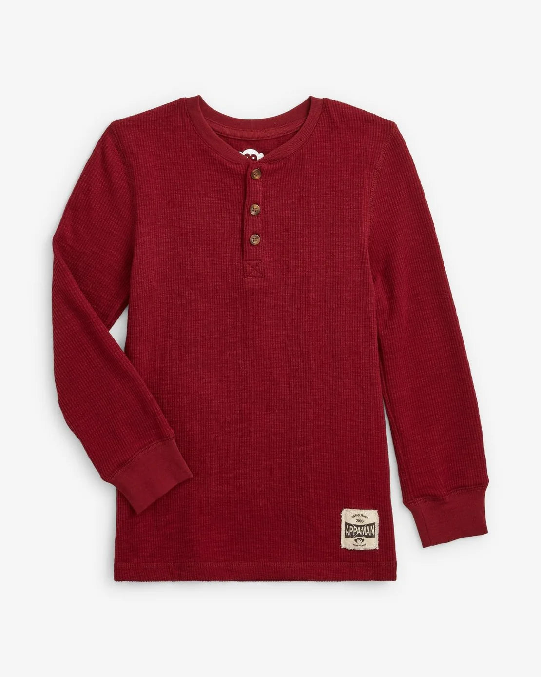 Appaman Boys Craftsman Thermal Henley   G1CMH2   Dark Cherry
