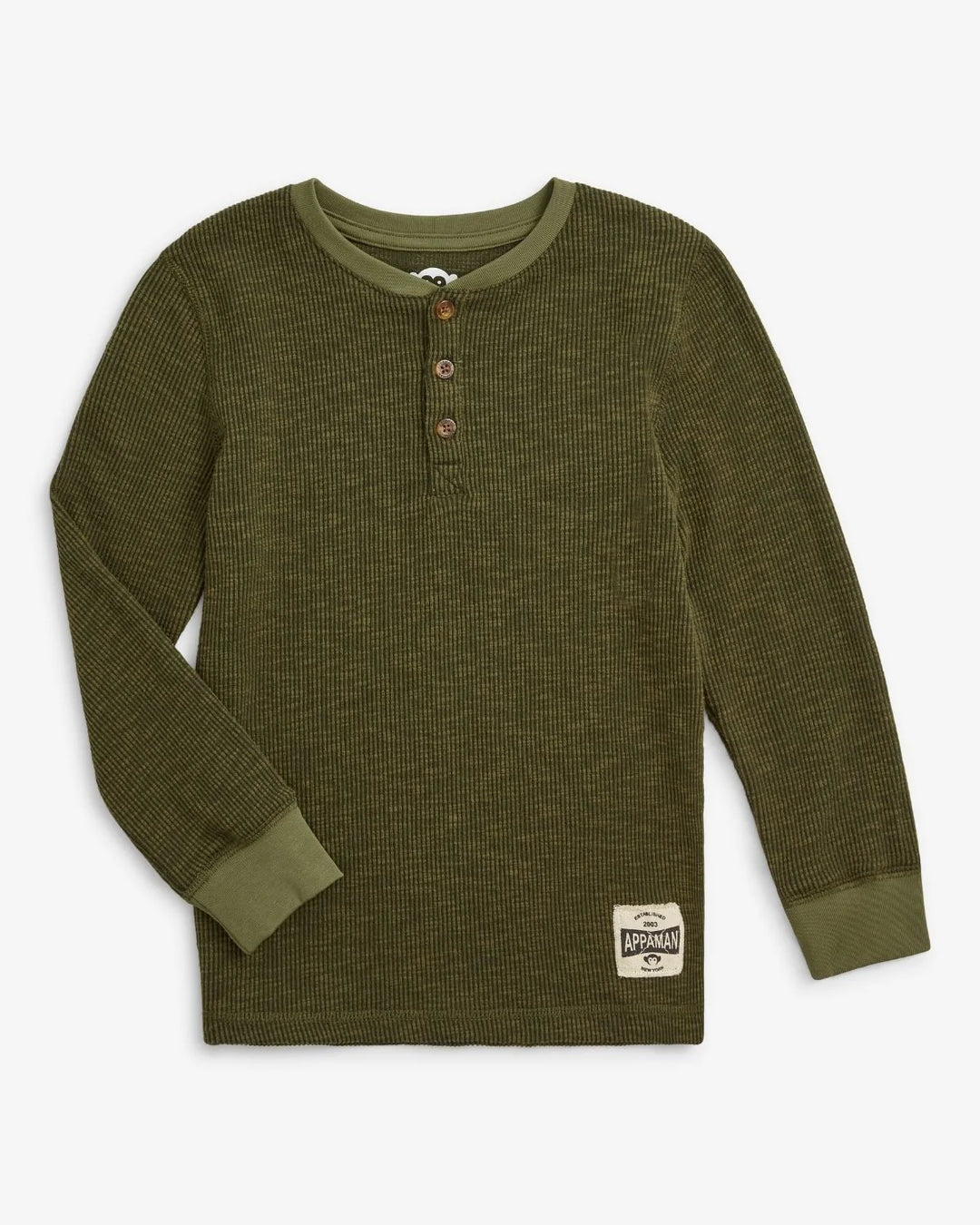 Appaman Boys Craftsman Thermal Henley   G1CMH-DO  Dark Olive