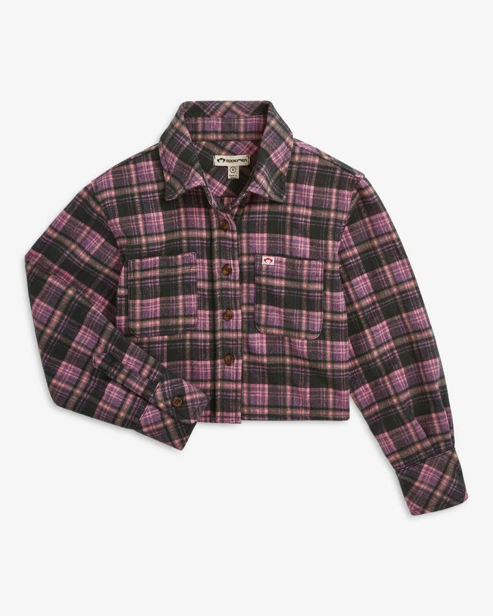 Appaman Girls Polly Cropped Shirt   G9PCS-OPD   Olive Pink Plaid