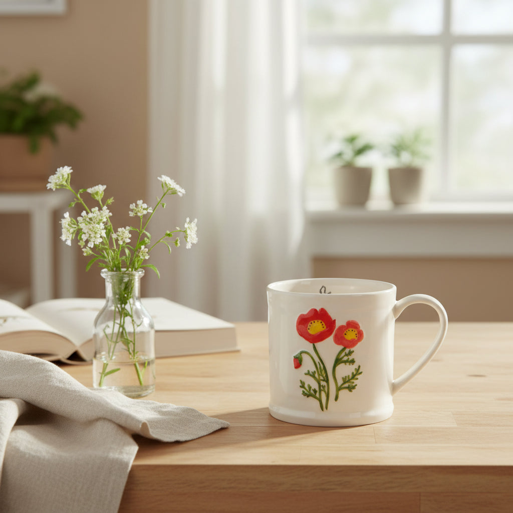 Danica Poppy Embossed Mug 16oz