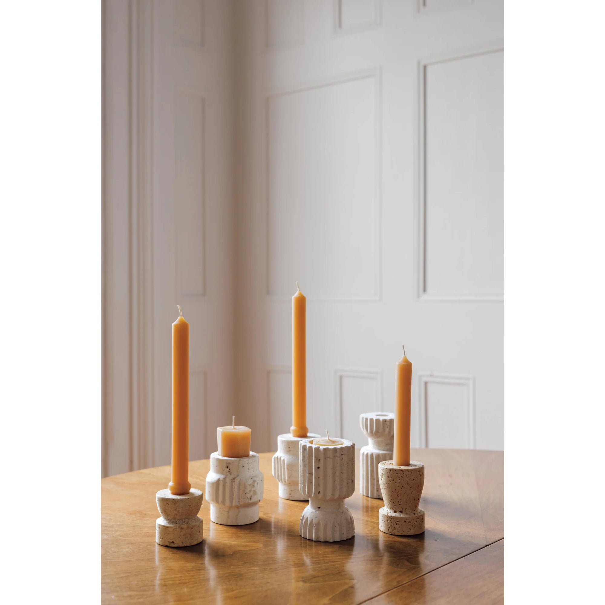 Danica Travertine Candle Holder