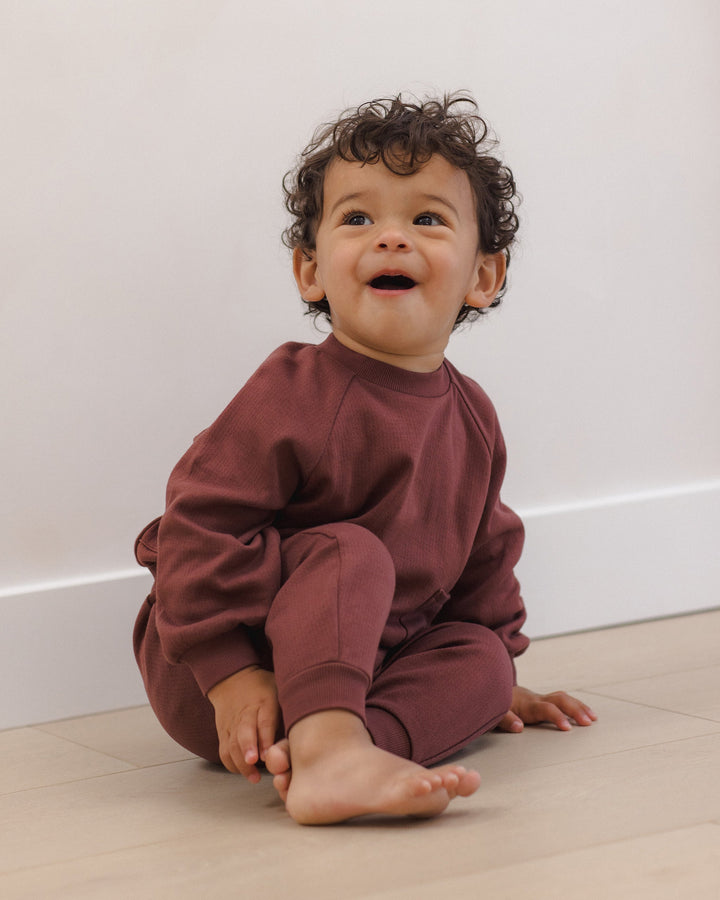 Quincy Mae Baby Pocket Sweatshirt   QM338KITE  Black Cherry